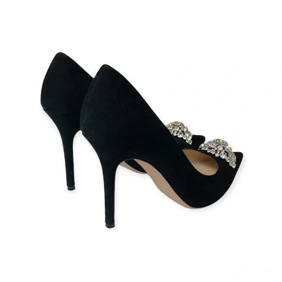 Jimmy Choo 100 Embellished Suede Pump Black - Picture 5 of 8